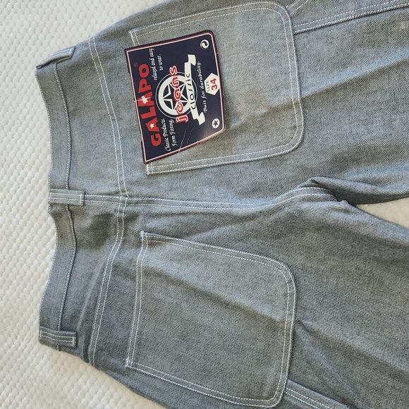 GALAPO DEAD STOCK MENS CARPENTER JEANS SIZE 34 100% cotton DENIM - Picture 4 of 10